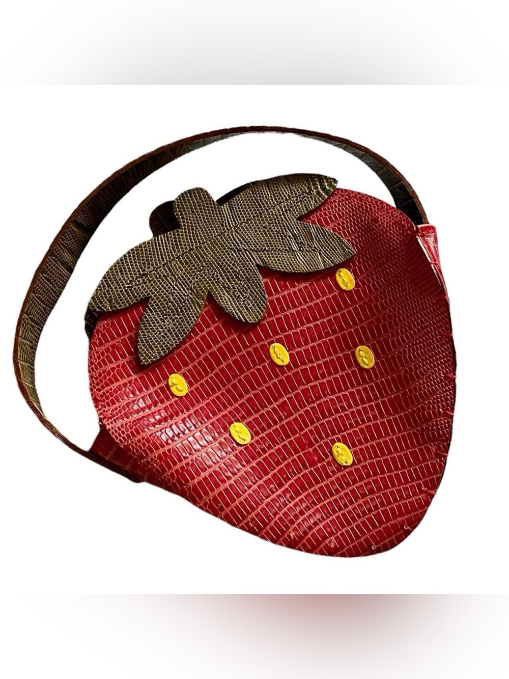 Vintage Keita Maruyama Strawberry-Shaped Reptile Skin Bag